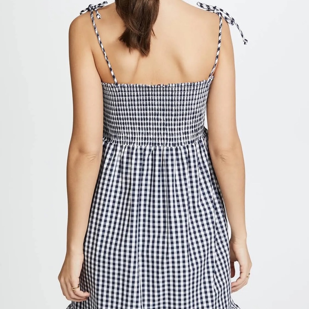 Tory Burch Gingham Cotton Midi Dress | Eyelet Hem | Cottagecore Summer Style M - Picture 4 of 6